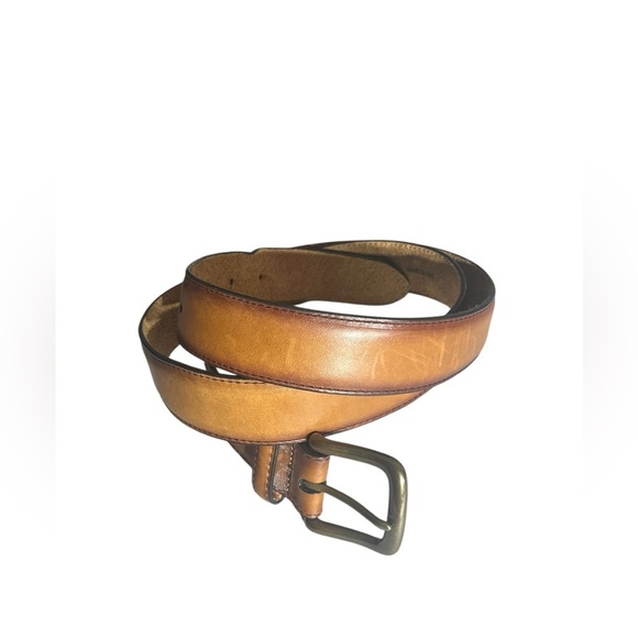 ORVIS Brown Leather Career Work Belt Brass Buckle Made in USA Size 46 5x53 - Picture 1 of 10